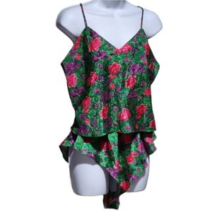 Vintage Victoria's Secret Floral 2pc Lingerie Short Set Medi…